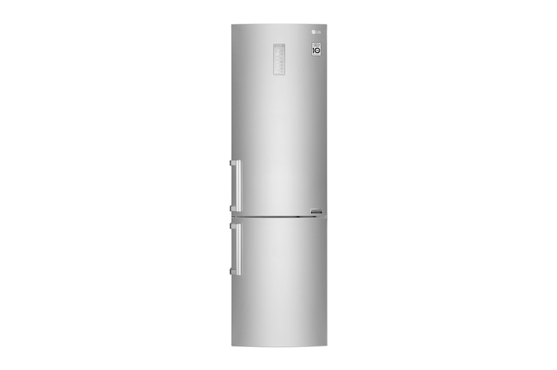 Front view of LG GBB60NSYQE Smart 70/30 Fridge Freezer - Premium Steel GBB60NSYQE
