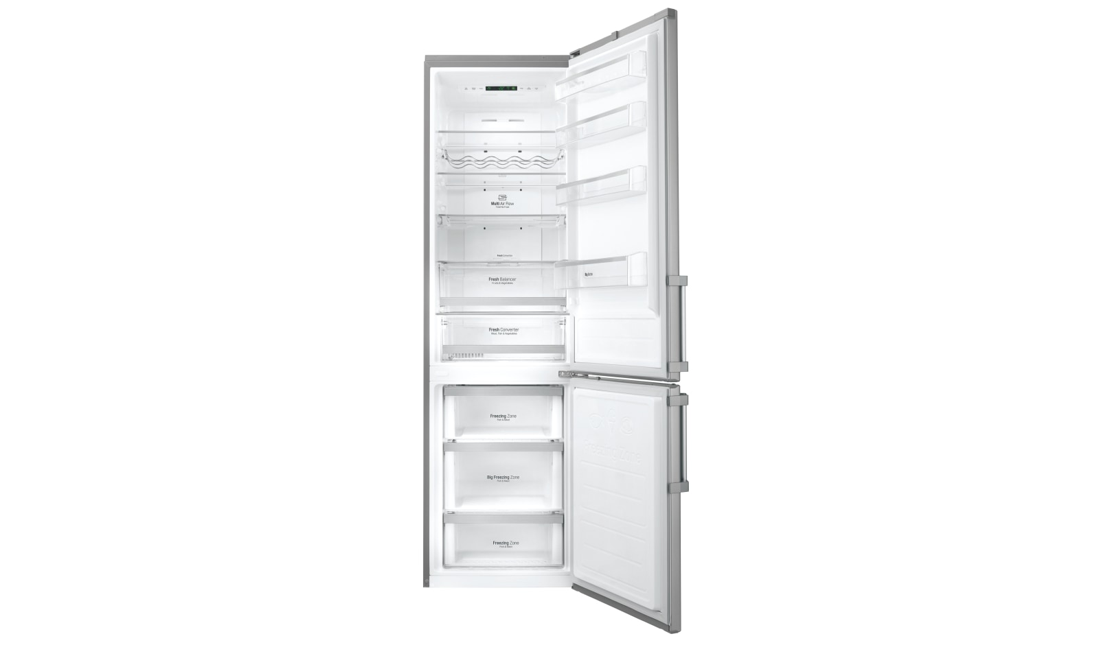 LG Smart Fridge Freezer with Full Wine Rack and Total No Frost, GBB60PZGFB