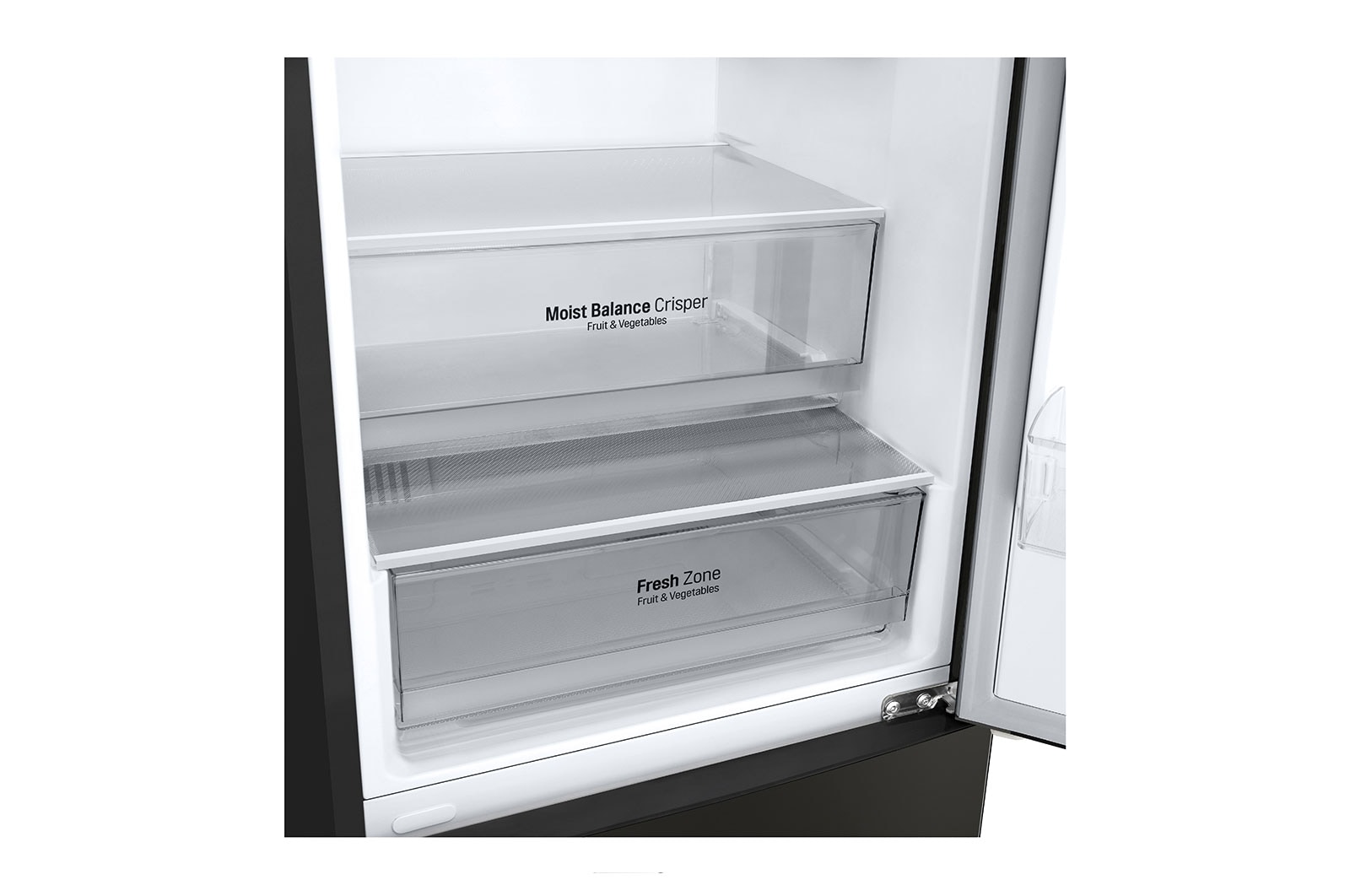 LG 341L Tall Fridge Freezer Black Steel Total No Frost, GBB61BLJEC