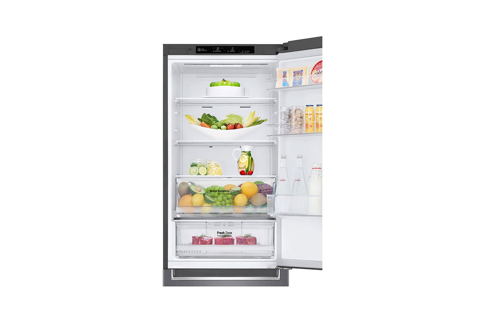 LG DoorCooling™ GBB61DSJZN Fridge Freezer, 341L , Dark Graphite, GBB61DSJZN