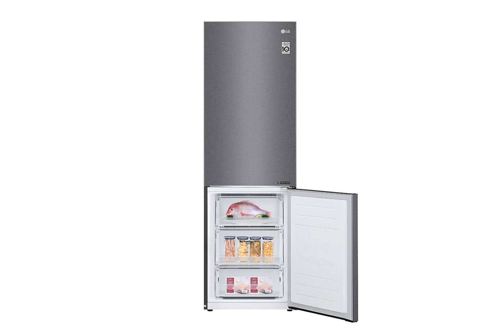 LG DoorCooling™ GBB61DSJZN Fridge Freezer, 341L , Dark Graphite, GBB61DSJZN