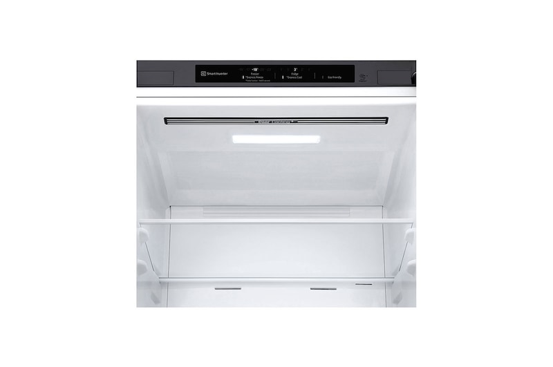 LG 341L Tall Fridge Freezer Total No Frost, Shiny Steel, GBB61PZJEC