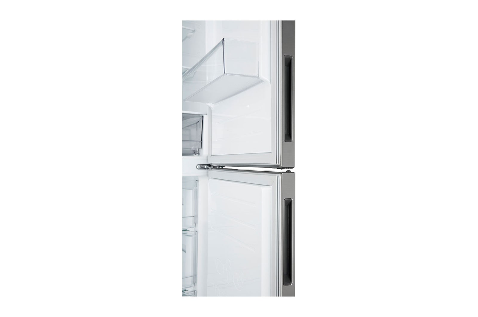 LG 341L Tall Fridge Freezer Total No Frost, Shiny Steel, GBB61PZJEC