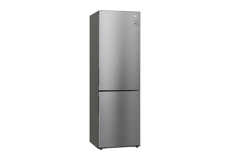 LG 341L Tall Fridge Freezer Total No Frost, Shiny Steel, GBB61PZJEC
