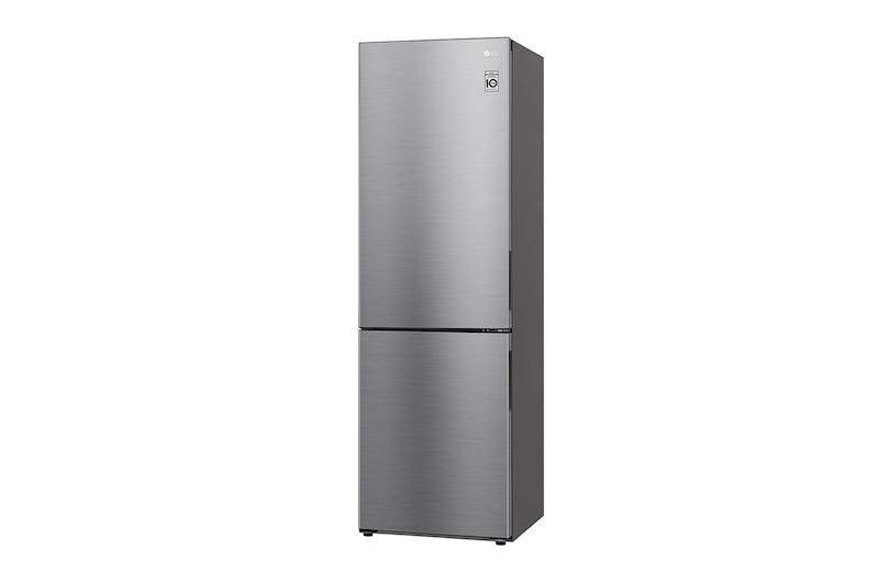 LG 341L Tall Fridge Freezer Total No Frost, Shiny Steel, GBB61PZJEC