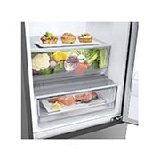 LG 341L Tall Fridge Freezer Total No Frost, Shiny Steel, GBB61PZJEC