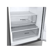LG 341L Tall Fridge Freezer Total No Frost, Shiny Steel, GBB61PZJEC