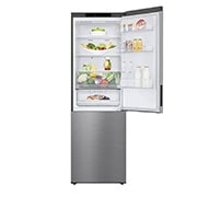 LG 341L Tall Fridge Freezer Total No Frost, Shiny Steel, GBB61PZJEC