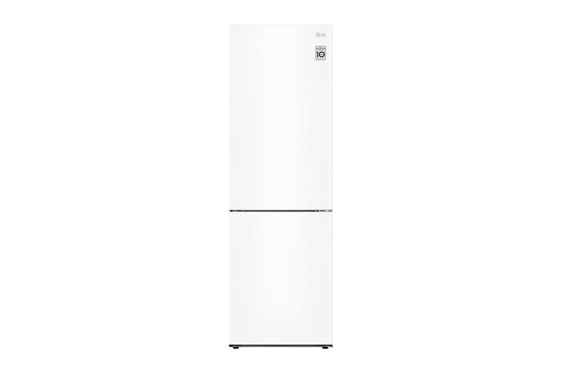 LG 341L Tall Fridge Freezer Total No Frost, Super White, GBB61SWJEC