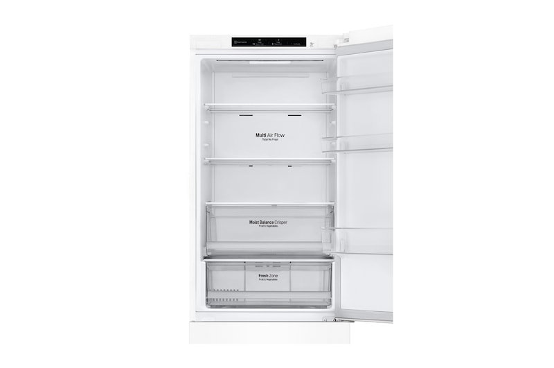 LG 341L Tall Fridge Freezer Total No Frost, Super White, GBB61SWJEC