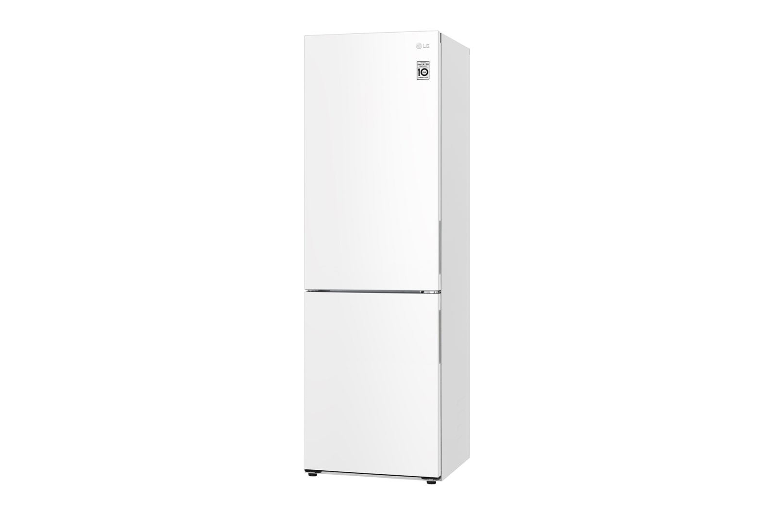 LG 341L Tall Fridge Freezer Super White Total No Frost, GBB61SWJEC