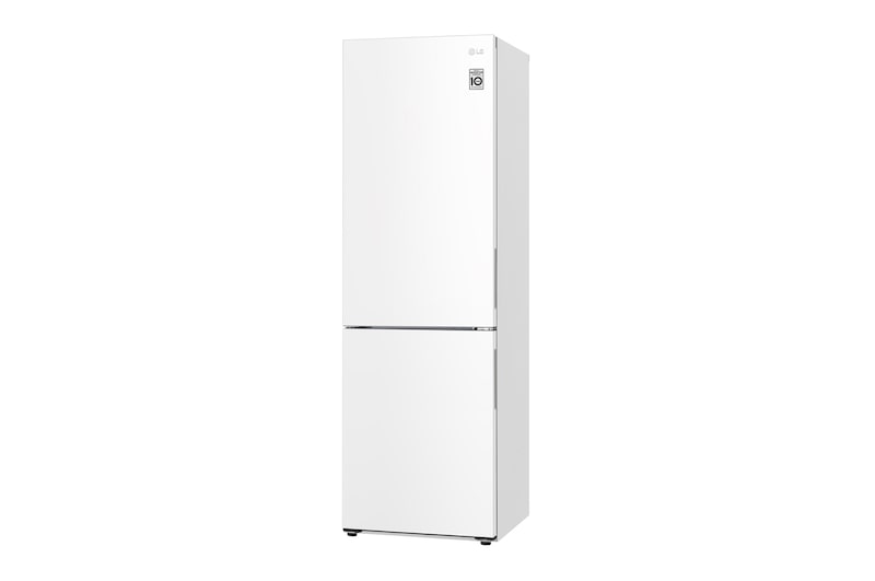 LG 341L Tall Fridge Freezer Total No Frost, Super White, GBB61SWJEC