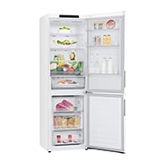 LG 341L Tall Fridge Freezer Super White Total No Frost, GBB61SWJEC