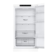 LG 341L Tall Fridge Freezer Super White Total No Frost, GBB61SWJEC