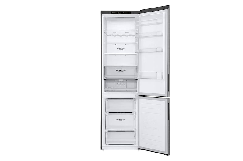 LG 384L Tall Fridge Freezer Shiny Steel Total No Frost, GBB62PZGCC