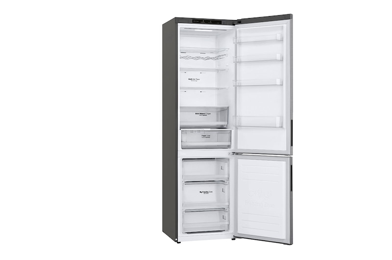 LG 384L Tall Fridge Freezer Shiny Steel Total No Frost, GBB62PZGCC