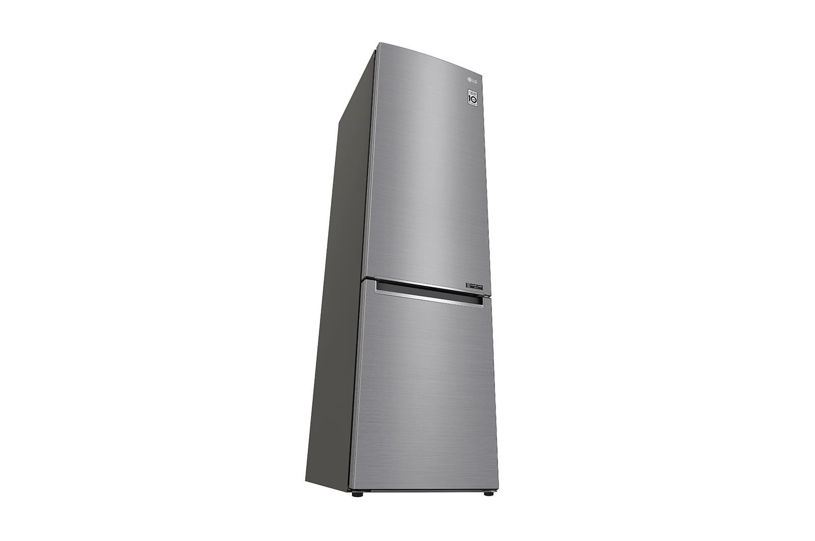 LG 384L Tall Fridge Freezer Total No Frost, Shiny Steel, GBB62PZGFN