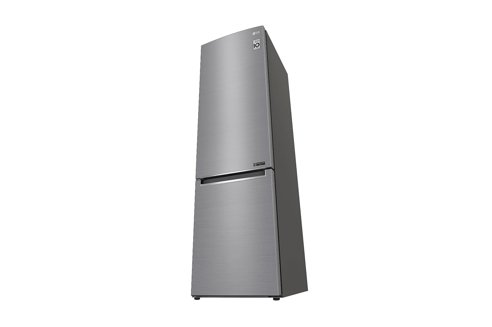 LG 384L Tall Fridge Freezer Total No Frost, Shiny Steel, GBB62PZGFN