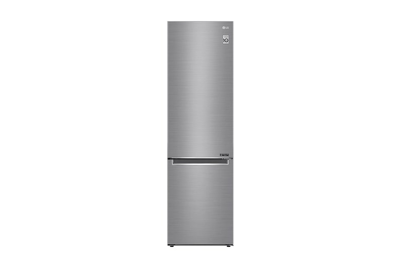 LG 384L Tall Fridge Freezer Total No Frost, Shiny Steel, GBB62PZGFN