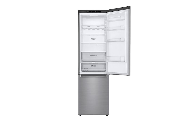 LG 384L Tall Fridge Freezer Total No Frost, Shiny Steel, GBB62PZGFN