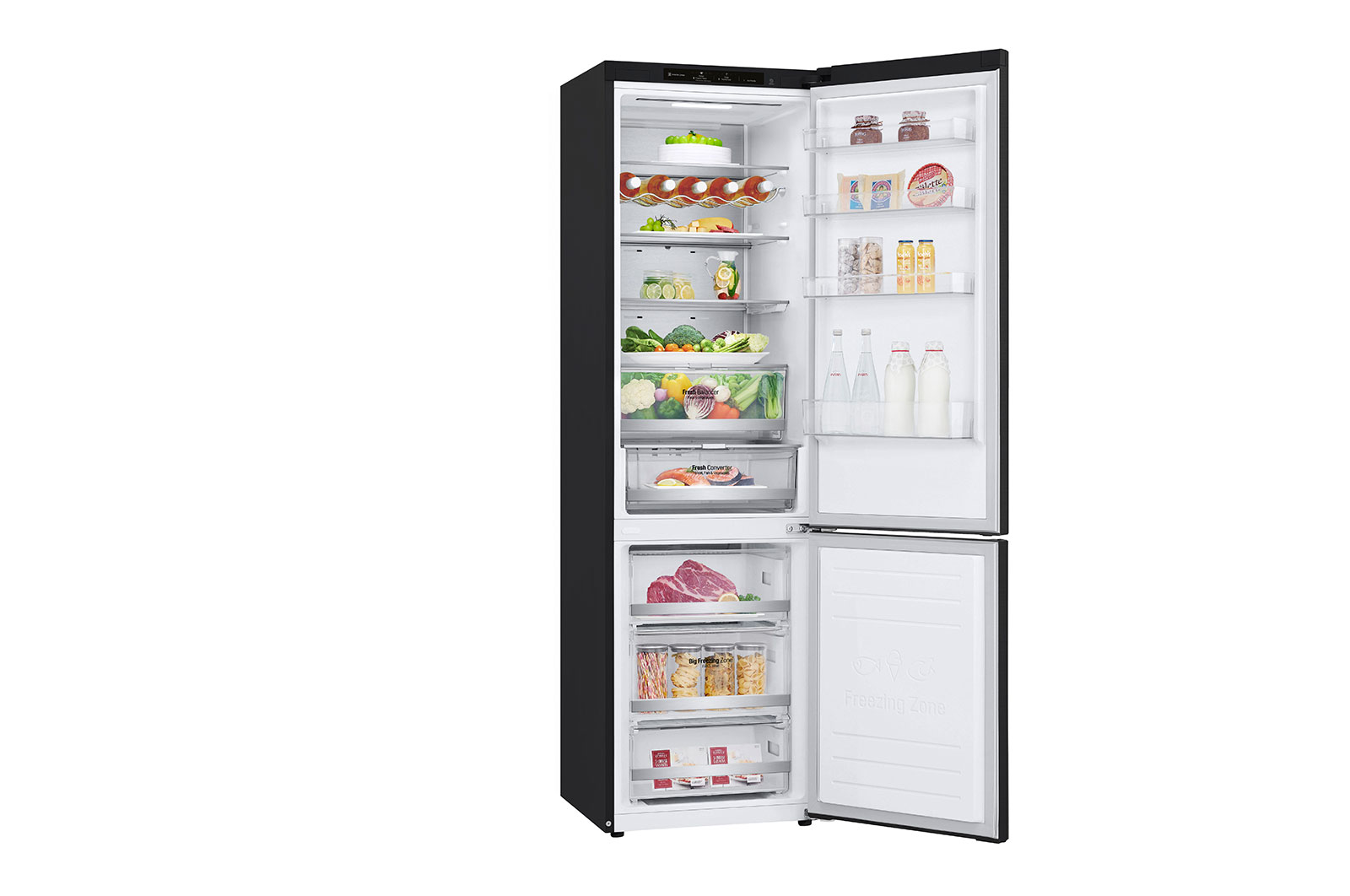 LG 384L Tall Fridge Freezer Total No Frost, Matte Black, GBB72MCVBN