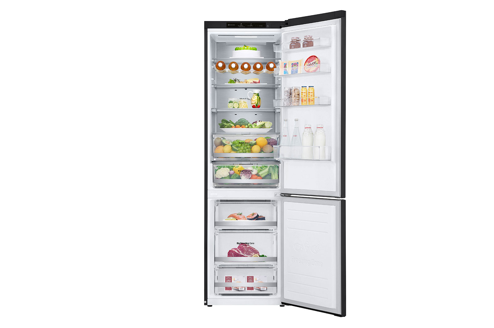 LG 384L Tall Fridge Freezer Total No Frost, Matte Black, GBB72MCVBN