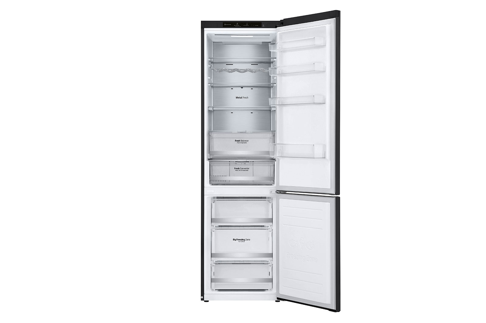 LG 384L Tall Fridge Freezer Total No Frost, Matte Black, GBB72MCVBN