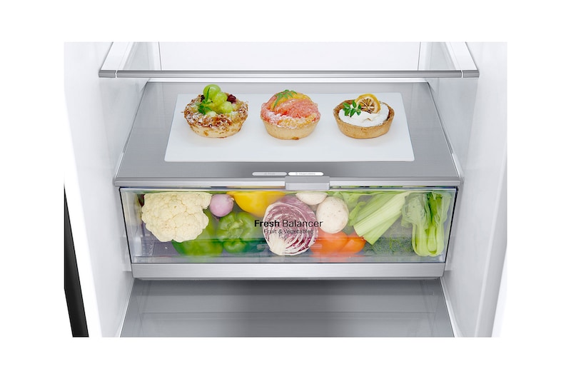 LG 384L Tall Fridge Freezer Total No Frost, Matte Black, GBB92MCABP