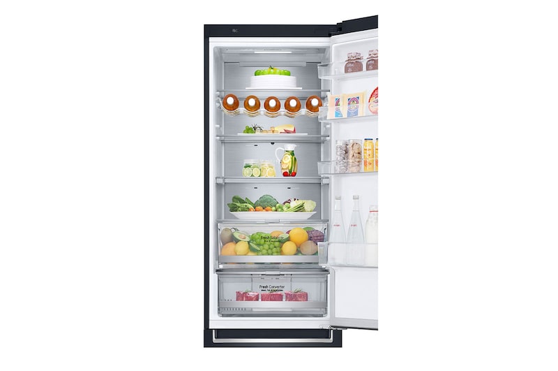 LG 384L Tall Fridge Freezer Total No Frost, Matte Black, GBB92MCABP