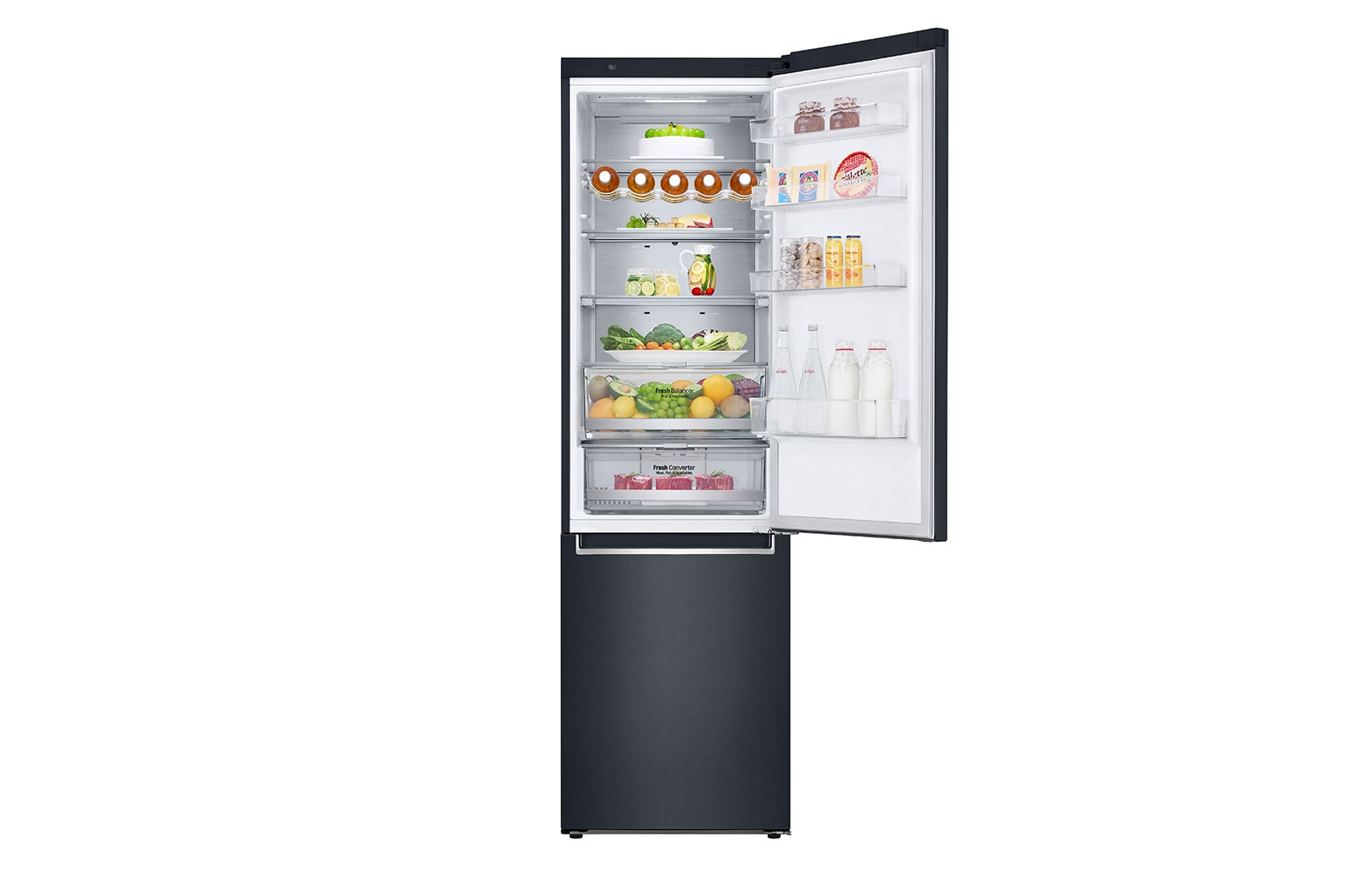 LG 384L Tall Fridge Freezer Matte Black Total No Frost, GBB92MCABP