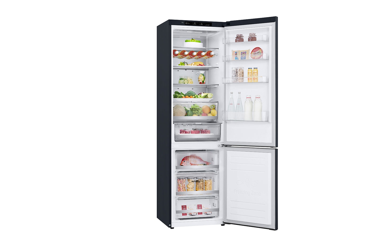 LG 384L Tall Fridge Freezer Total No Frost, Matte Black, GBB92MCBAP