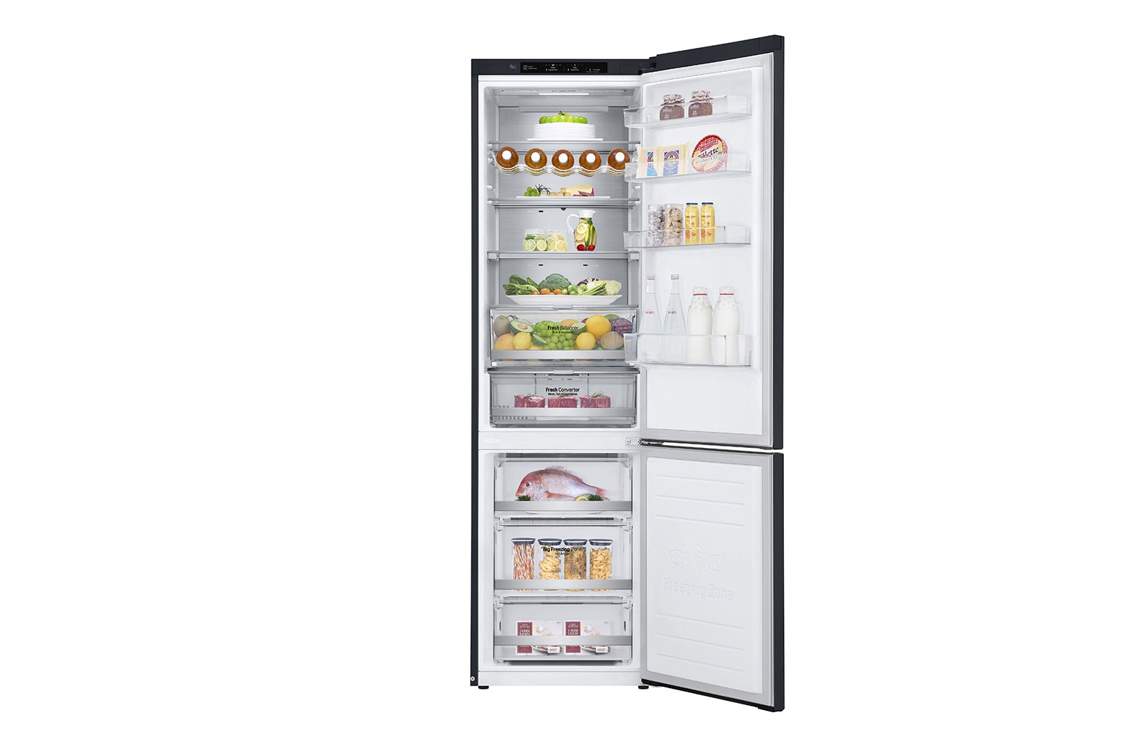 LG 384L Tall Fridge Freezer Total No Frost, Matte Black, GBB92MCBAP