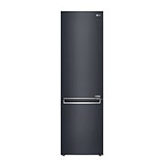 Front view of LG DoorCooling™ GBB92MCBKP Fridge Freezer, 384L, Matte Black GBB92MCBKP