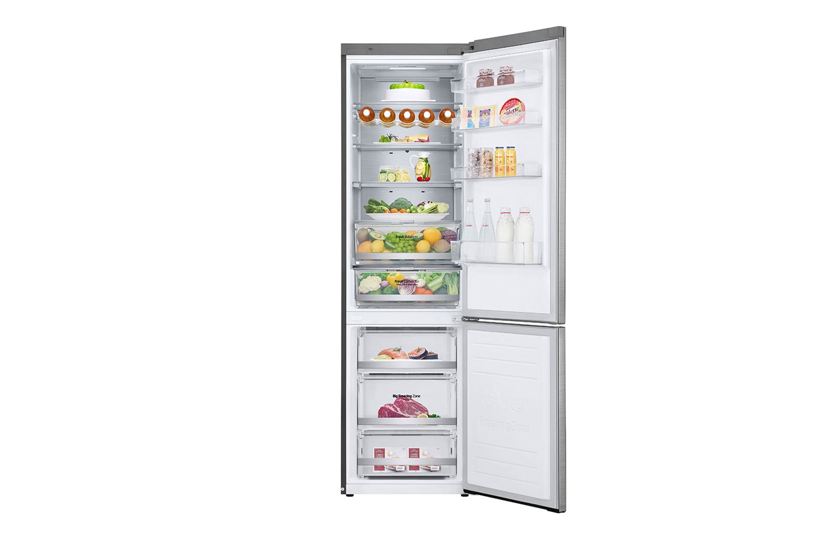 Open front view with food