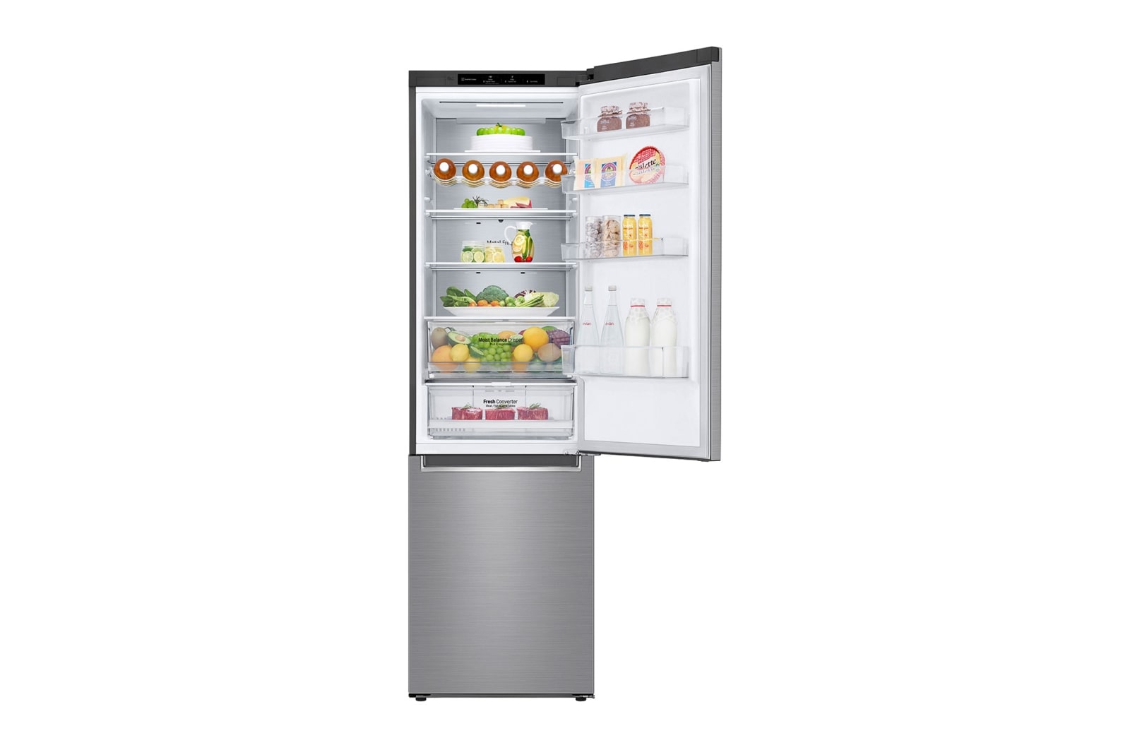 LG Total No Frost (Frost Free) | Tall Fridge Freezer | 384L | GBD62PZYFN | Shiny Steel, GBD62PZYFN