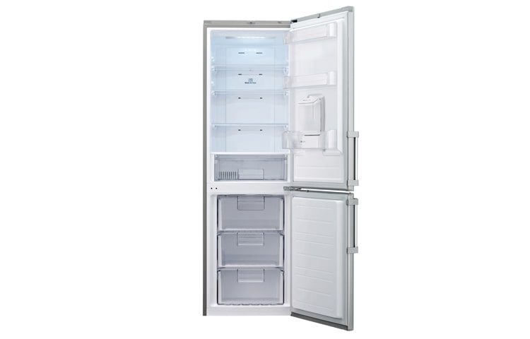 LG PREMIUM STEEL COMBI FRIDGE FREEZER WITH WATER DISPENSER, GBF539NSQWB