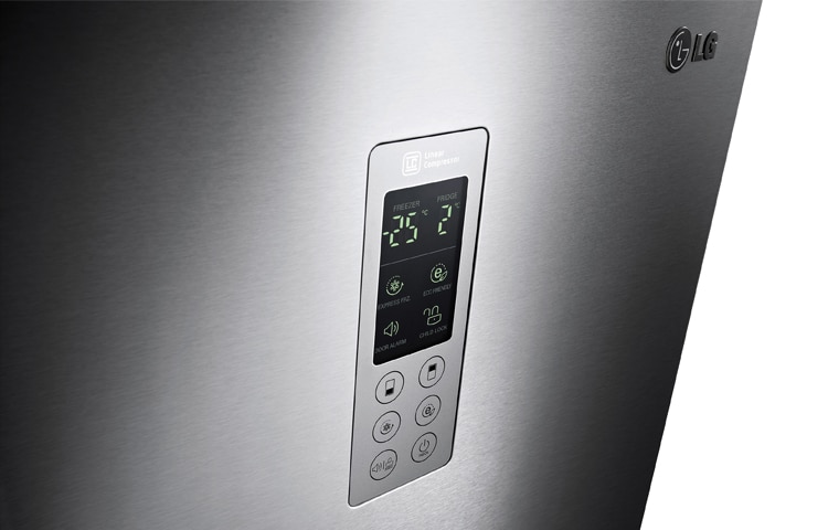 LG PREMIUM STEEL COMBI FRIDGE FREEZER WITH WATER DISPENSER, GBF539NSQWB