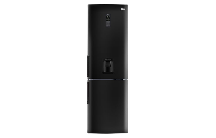 LG A+ ENERGY RATED COMBI BLACK FRIDGE FREEZER WITH WATER DISPENSER, GBF539WBQWB