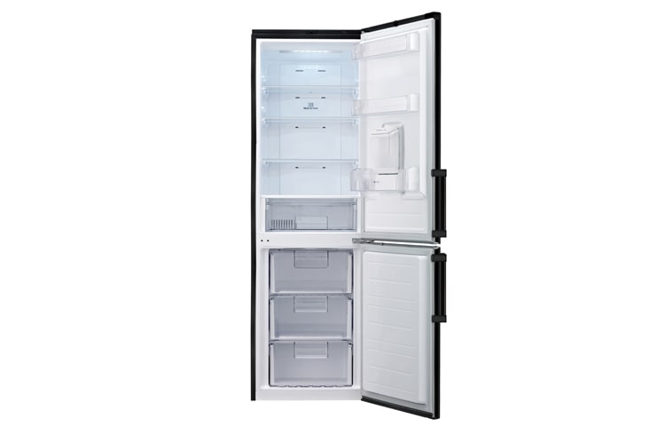 LG A+ ENERGY RATED COMBI BLACK FRIDGE FREEZER WITH WATER DISPENSER, GBF539WBQWB