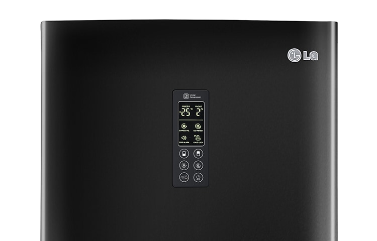 LG A+ ENERGY RATED COMBI BLACK FRIDGE FREEZER WITH WATER DISPENSER, GBF539WBQWB