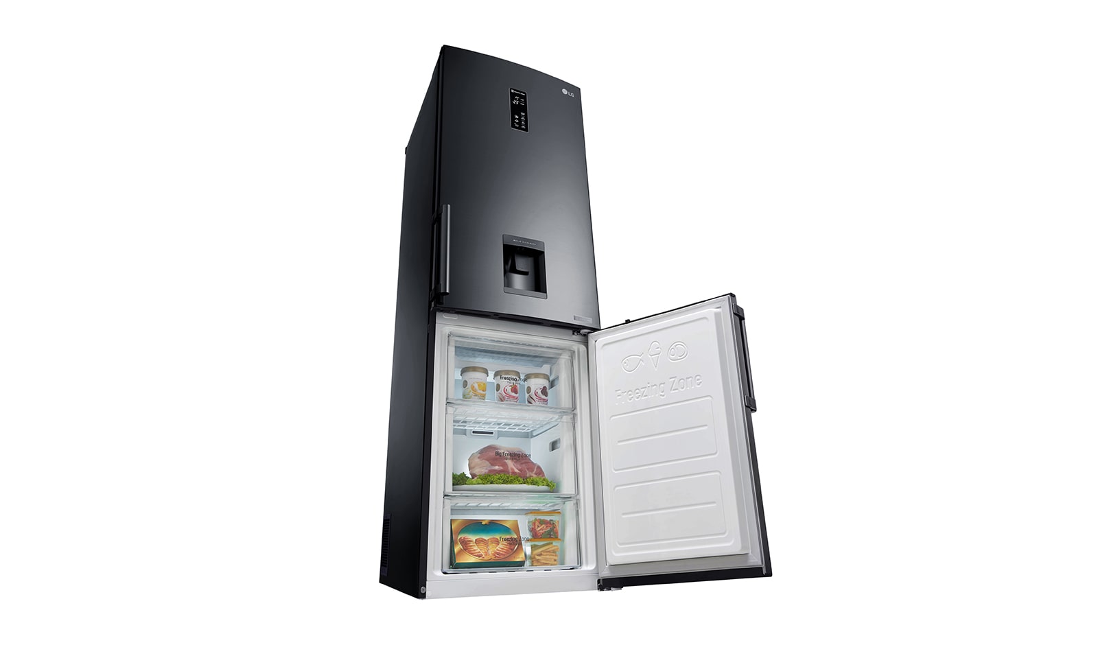 LG Smart Fridge Freezer with Total No Frost and Water Dispenser, GBF59WBKZB
