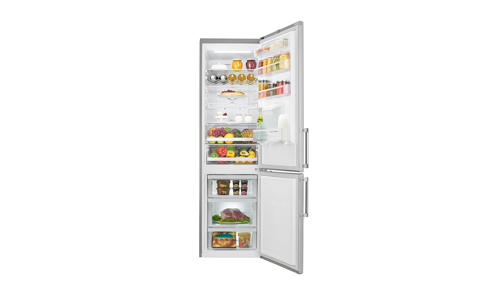LG Smart Fridge Freezer with Full Wine Rack and Water Dispenser, GBF60NSFZB