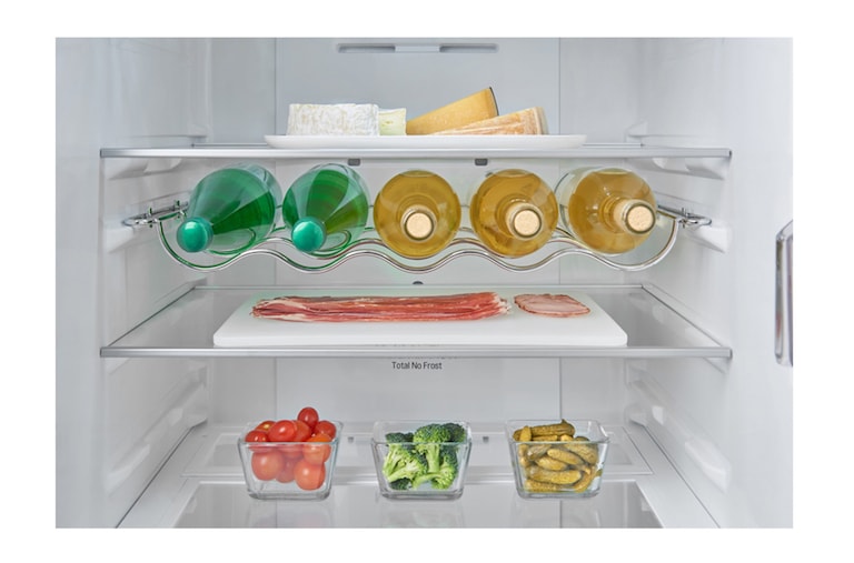 LG Smart Fridge Freezer with Full Wine Rack and Water Dispenser, GBF60NSFZB