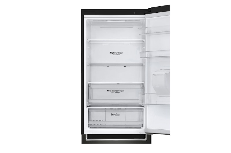 LG 340L Tall Fridge Freezer Water Dispenser, Black Steel, GBF61BLHEN