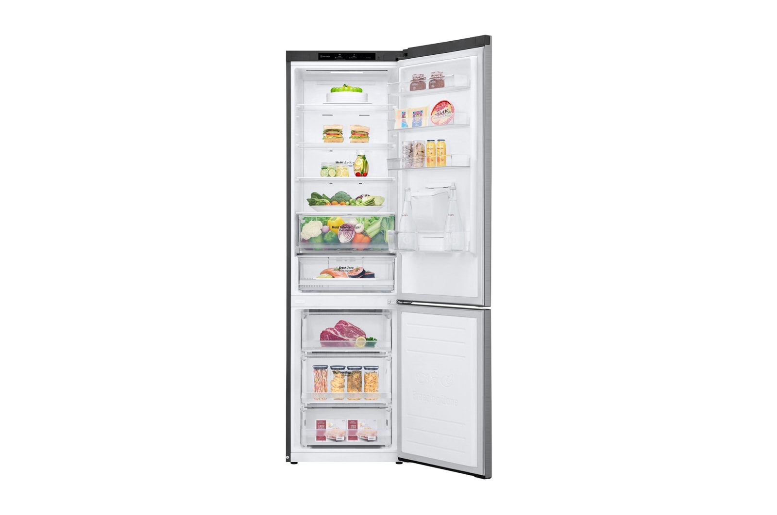 LG 383L Tall Fridge Freezer Shiny Steel Water Dispenser, GBF62PZJMN