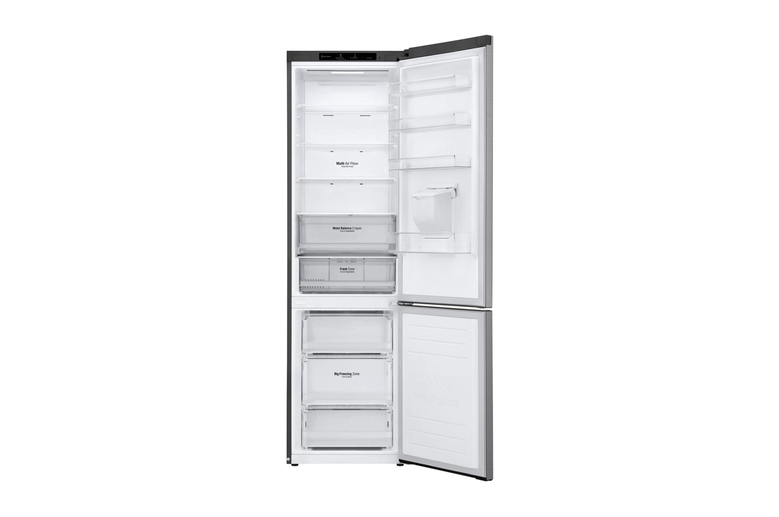 LG 383L Tall Fridge Freezer Shiny Steel Water Dispenser, GBF62PZJMN