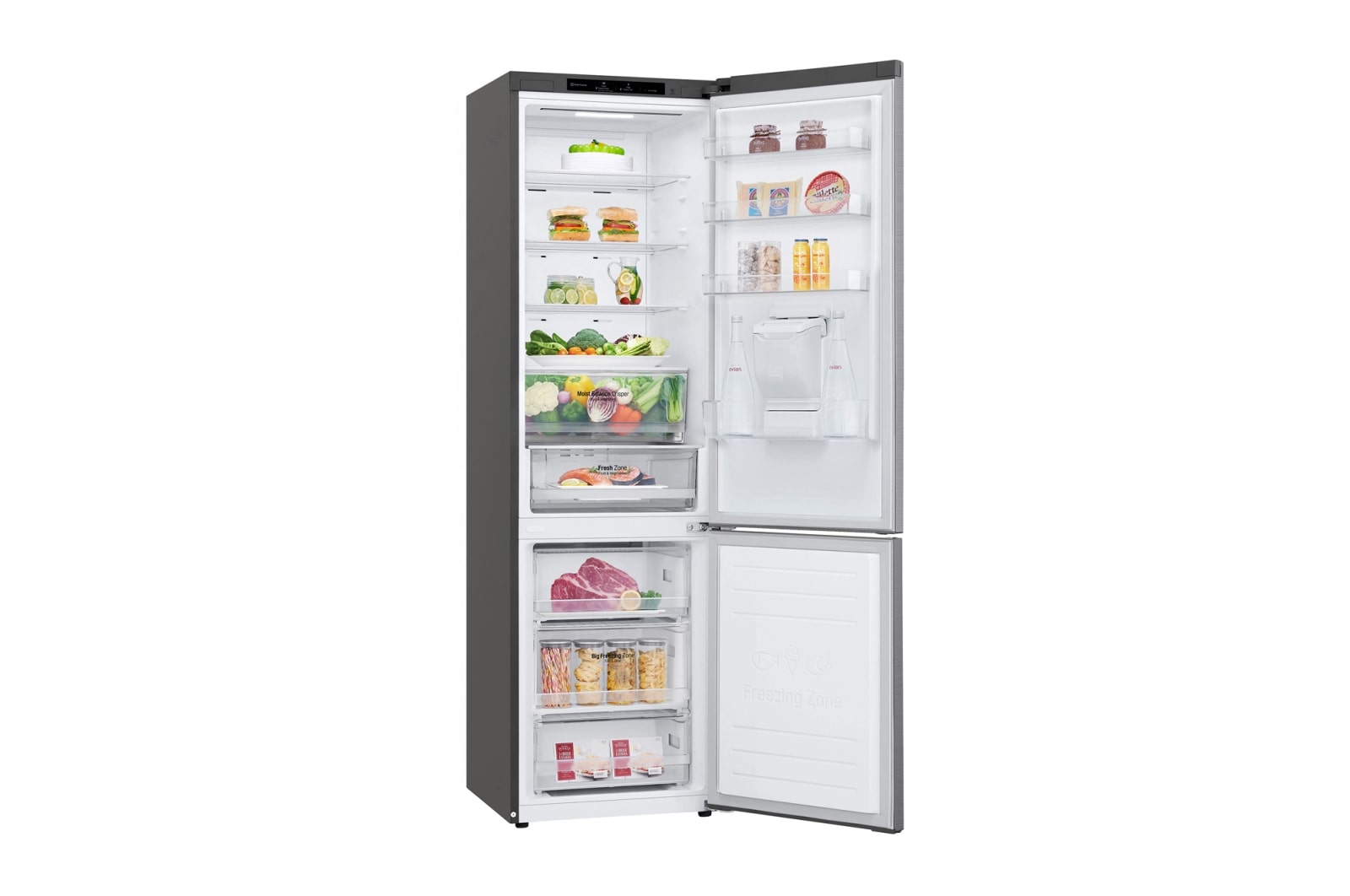 LG 383L Tall Fridge Freezer Shiny Steel Water Dispenser, GBF62PZJMN