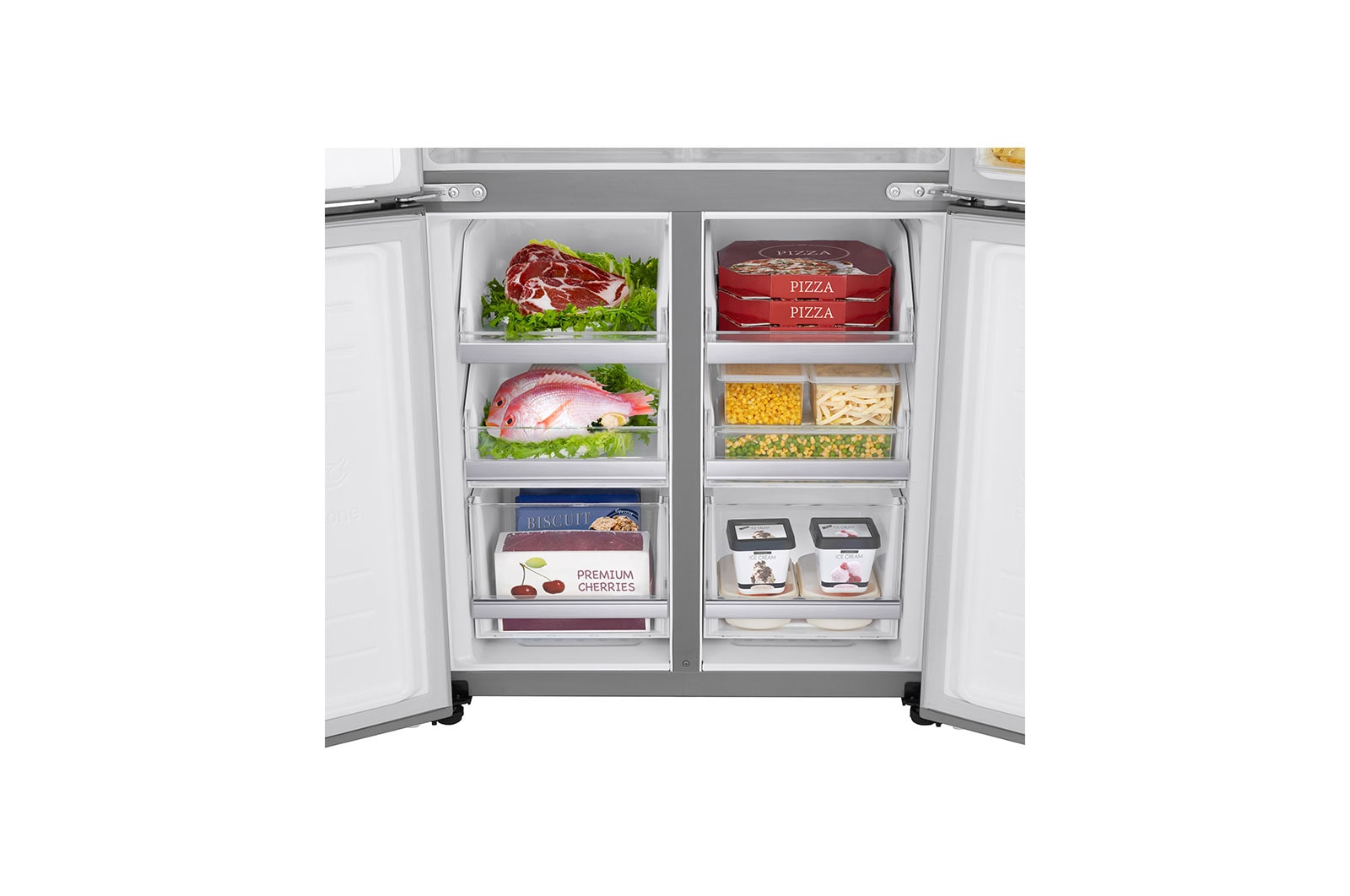 LG 506L Multi Door Fridge Freezer Shiny Steel Water & Ice Dispenser, GML844PZ6F