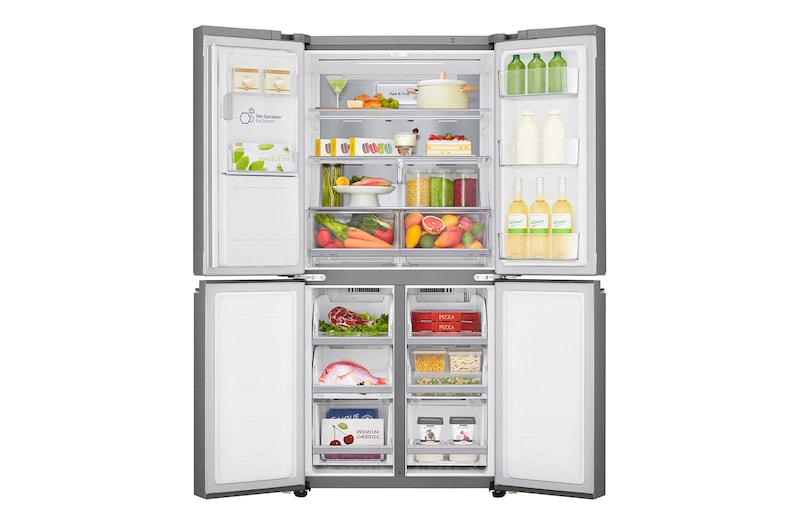 LG 506L Multi Door Fridge Freezer Water & Ice Dispenser, Shiny Steel, GML844PZ6F