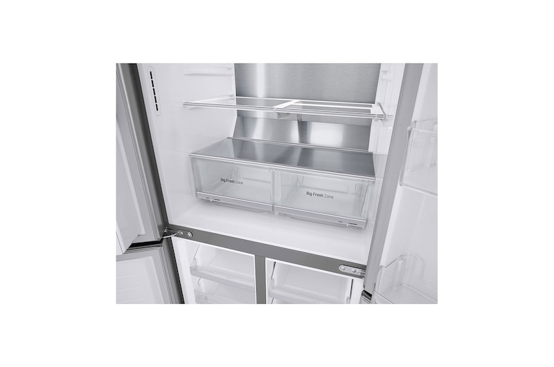 LG 506L Multi Door Fridge Freezer Water & Ice Dispenser, Shiny Steel, GML844PZ6F